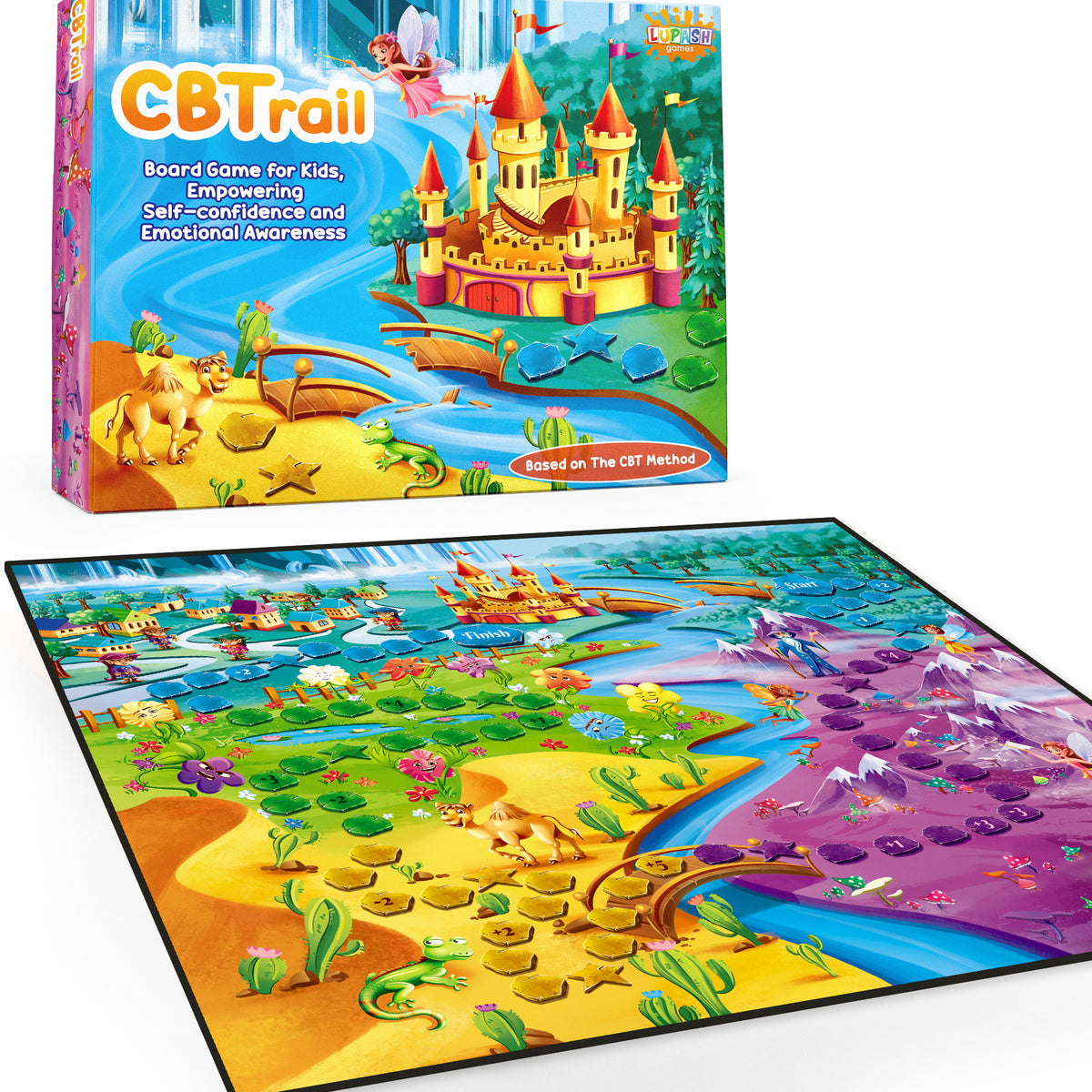 CBTrail board game box and game components.
