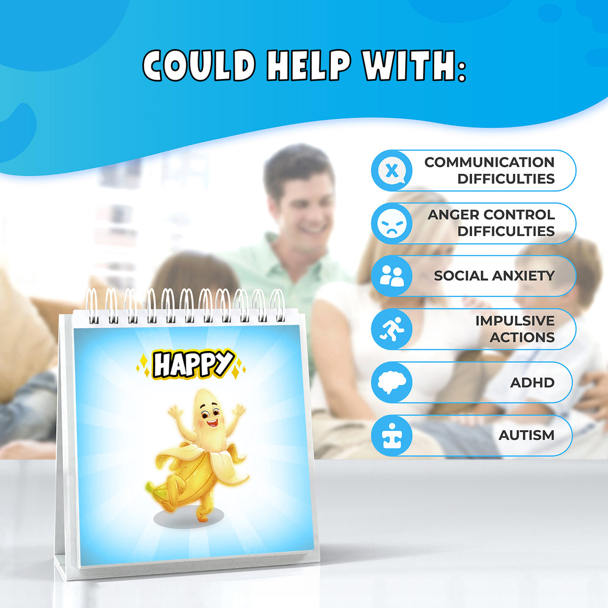 A flipbook page for feeling impatient, with six things a child can do about it.
