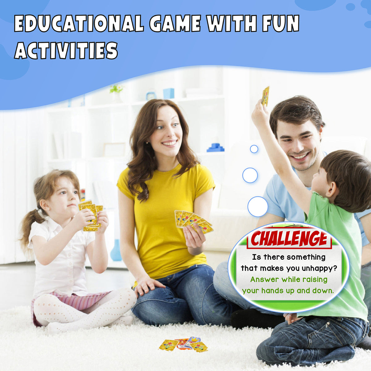 A family playing Together Land together on the floor.