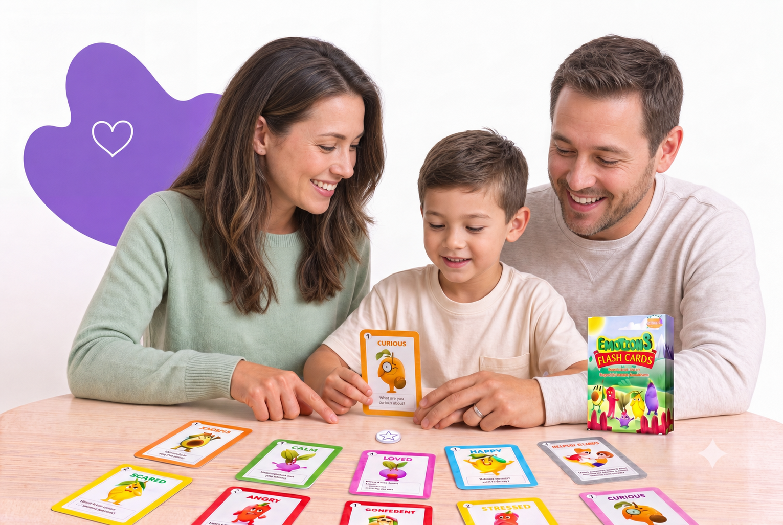 A family playing a Lupash card game together
